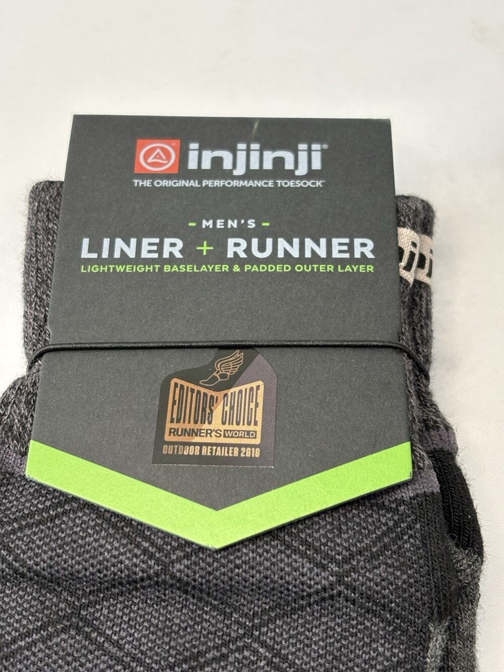 Injinji Men’s Running Toe Shocks Liner + Runner Charcoal/Gray Size S/M Brand New